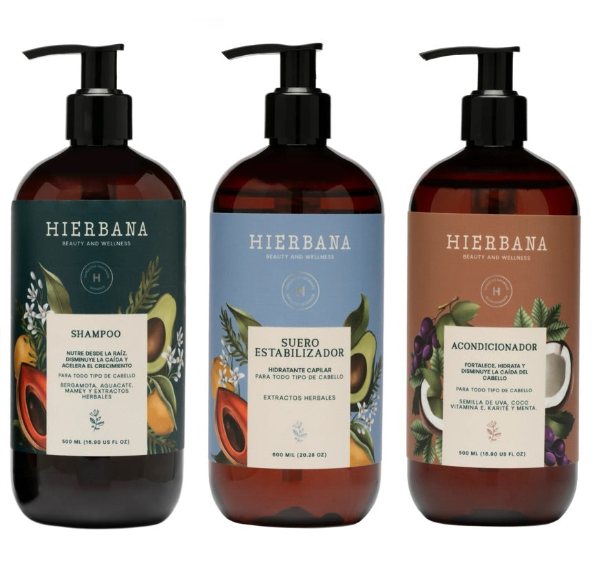 Kit Shampoos + Acondicionador Hierbana